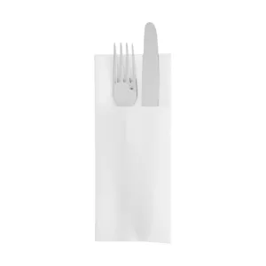 Serviette pochette TNT 40x40cm blanche (8D)
